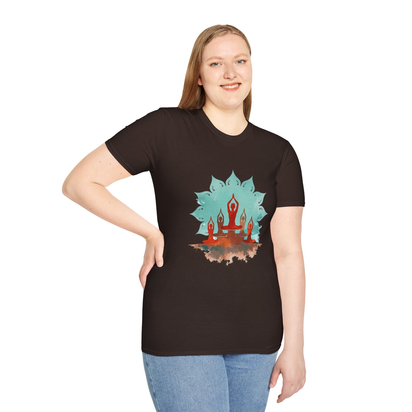 Yoga Community Unisex Softstyle T-Shirt - Tranquil Meditation Design