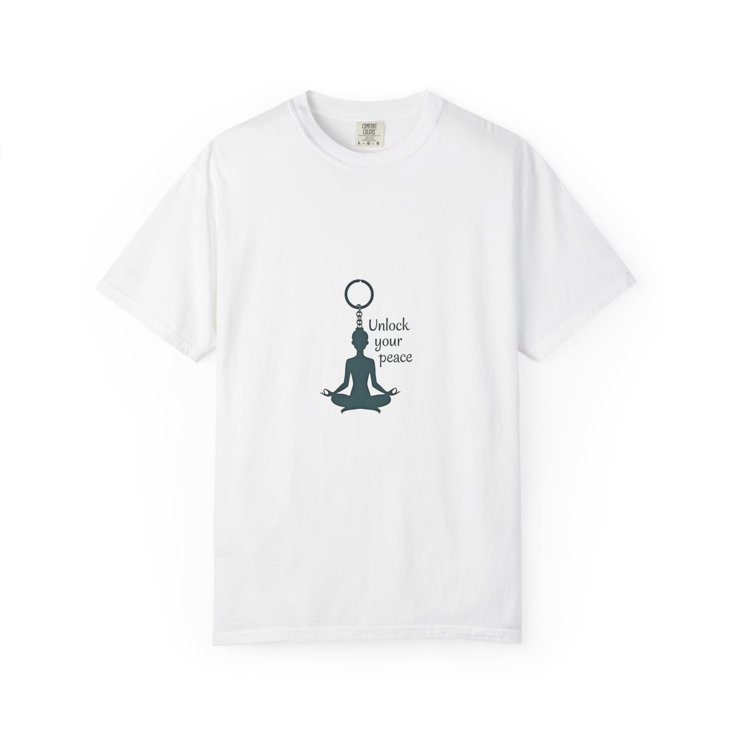 Unisex Garment-Dyed T-shirt: Unlock Your Peace, Mindfulness Tee, Yoga Shirt, Casual Wear, Gift for Yogis, Meditation Top