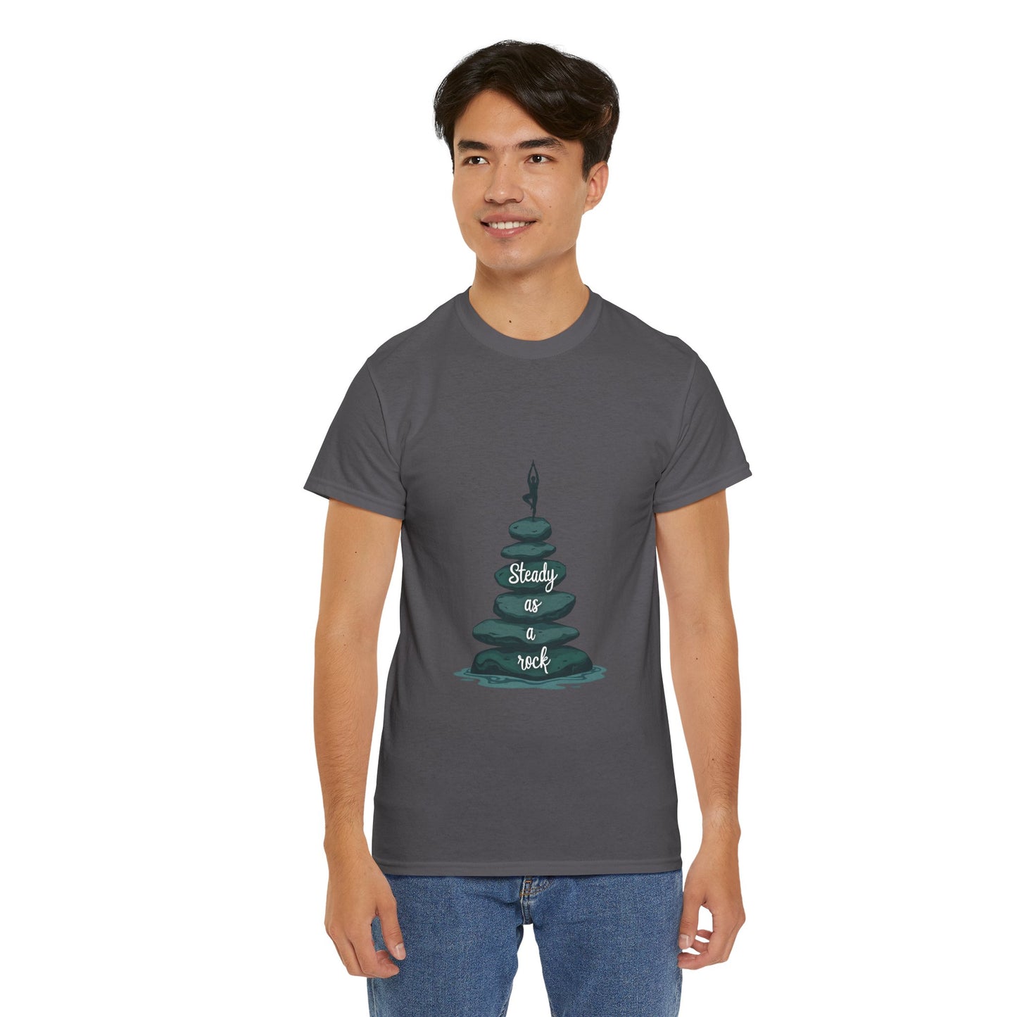 Zen Inspired Unisex Tee | Steady as a Rock Shirt, Gift for Nature Lovers, Mindfulness Apparel, Casual Wear, Relaxation T-Shirt