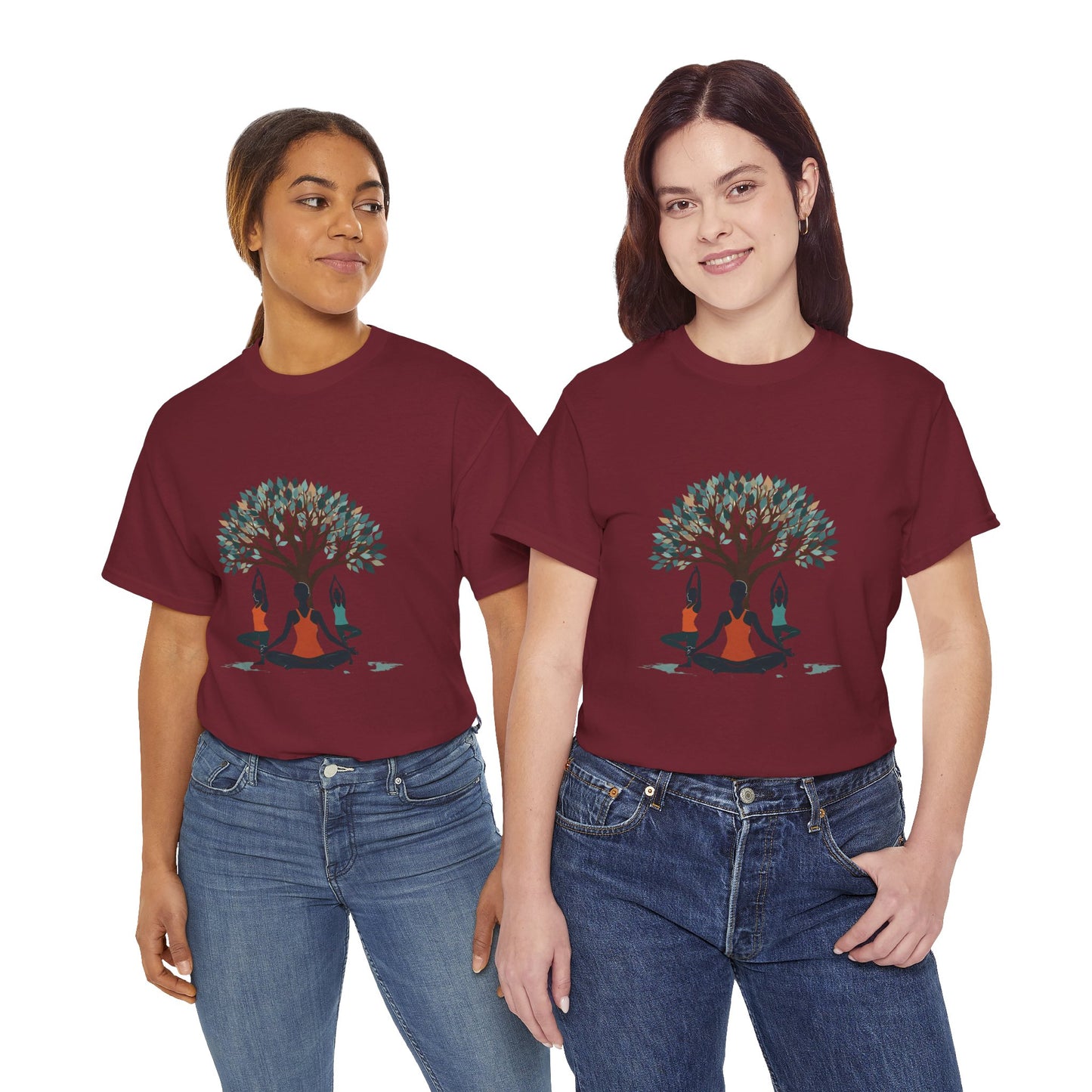Yoga Tree Unisex Heavy Cotton Tee - Mindful Practice Shirt