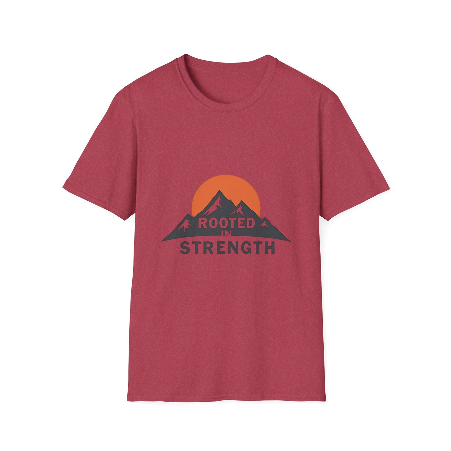 Mountain-Themed Unisex T-Shirt - Rooted in Strength, Inspirational Tee, Outdoor Adventure Shirt, Gift for Nature Lovers, Casual Wear