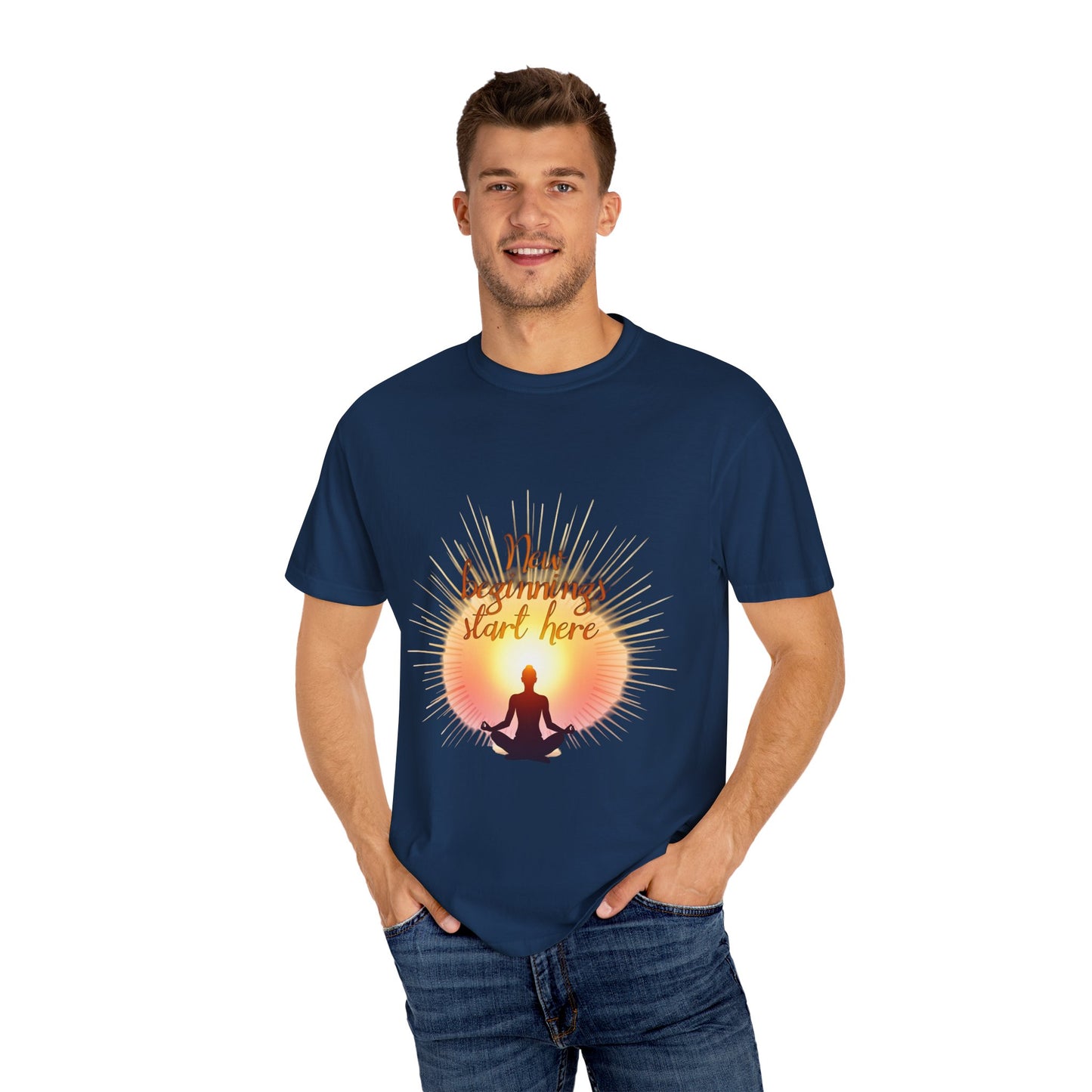 New Beginnings Unisex T-Shirt, Inspirational Tee, Motivation Shirt, Mindfulness Apparel, Gift for Yoga Lovers, Self-Care Clothing