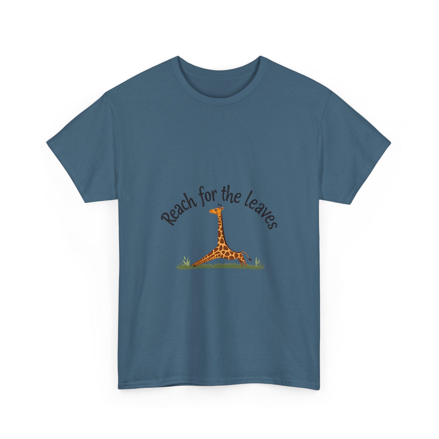Adorable Giraffe Graphics Tee - Reach for the Leaves, Gift for Animal Lovers, Eco-Friendly Fashion, Kids & Adults, Casual Wear