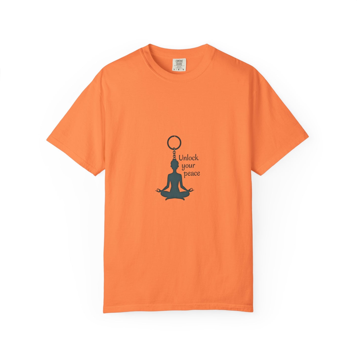Unisex Garment-Dyed T-shirt: Unlock Your Peace, Mindfulness Tee, Yoga Shirt, Casual Wear, Gift for Yogis, Meditation Top