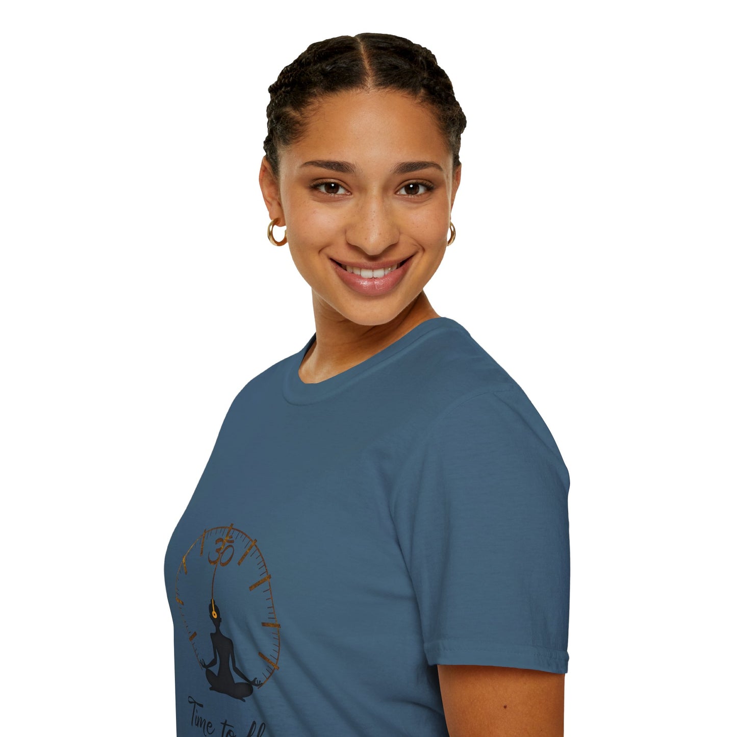 Meditation Graphic Tee - 'Time to Flow' Relaxed Unisex Shirt, Mindfulness Gift, Yoga Apparel, Spiritual Wear, Gift for Him/Her