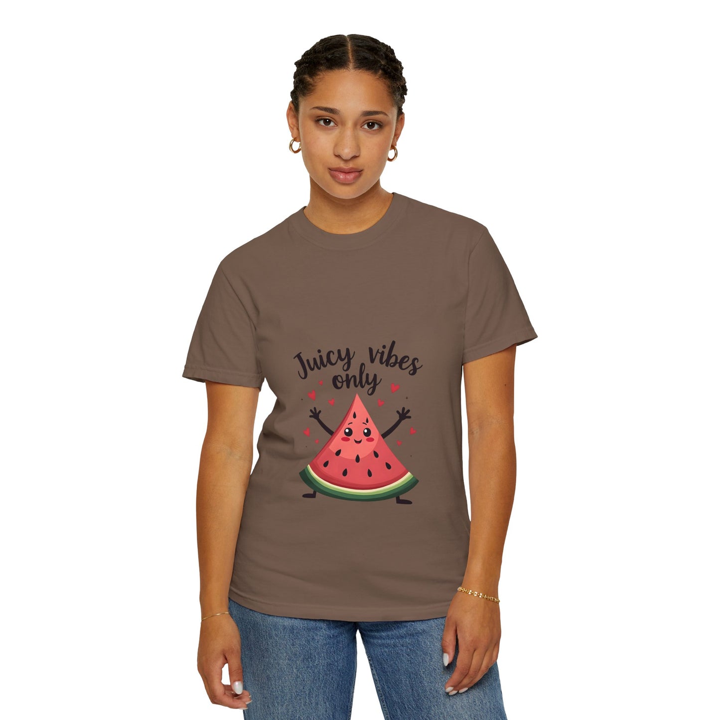 Juicy Vibes Only T-Shirt, Fun Summer Tee, Cute Gift for Friends, Watermelon Design, Casual Everyday Wear, Beach Day Apparel