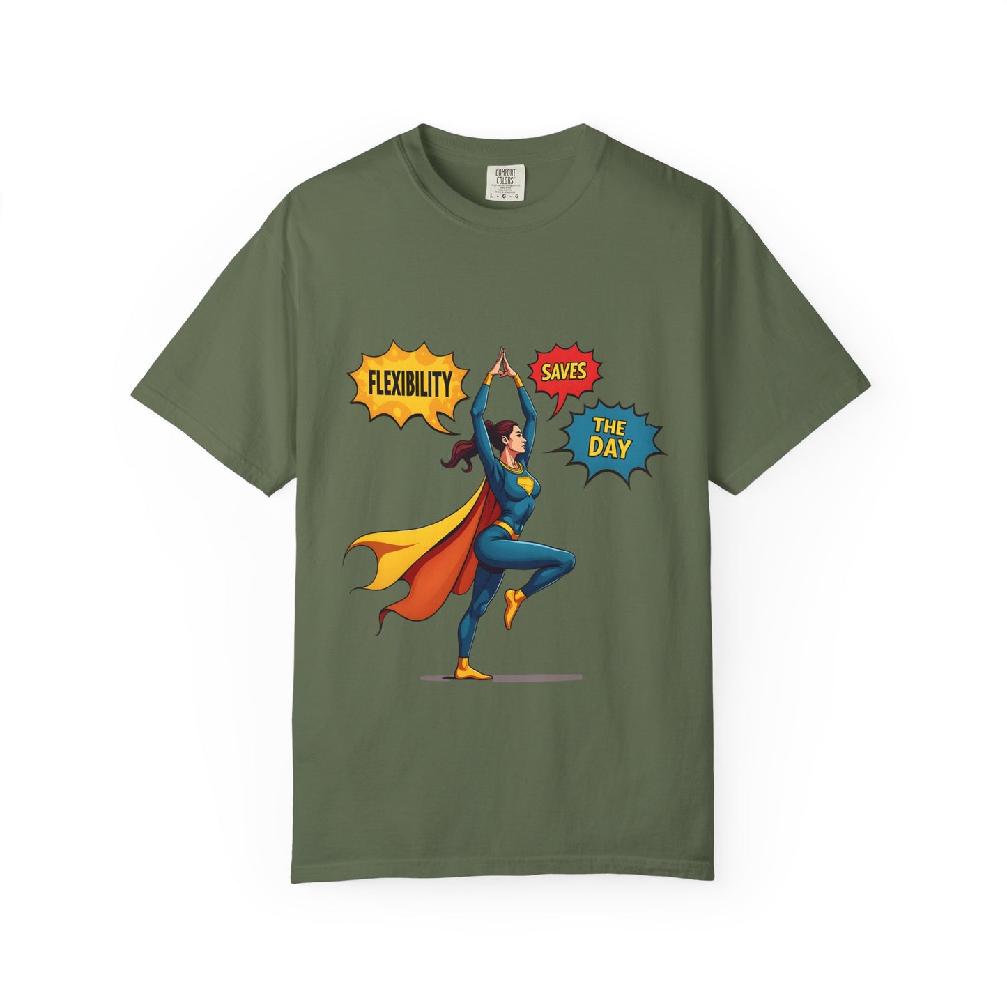 Flexibility Superhero T-Shirt | Unisex Garment-Dyed Tee for Fitness Lovers, Motivational Apparel, Gift for Athletes, Casual Wear, Gym Shirt