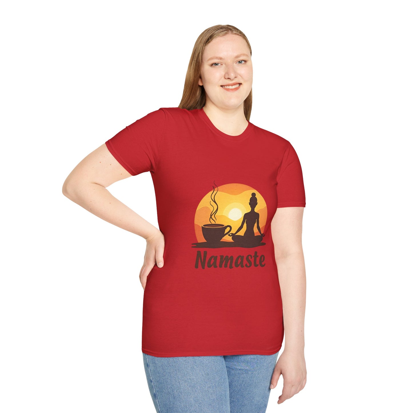 Namaste Sunset Unisex Softstyle T-Shirt - Yoga & Mindfulness Inspiration