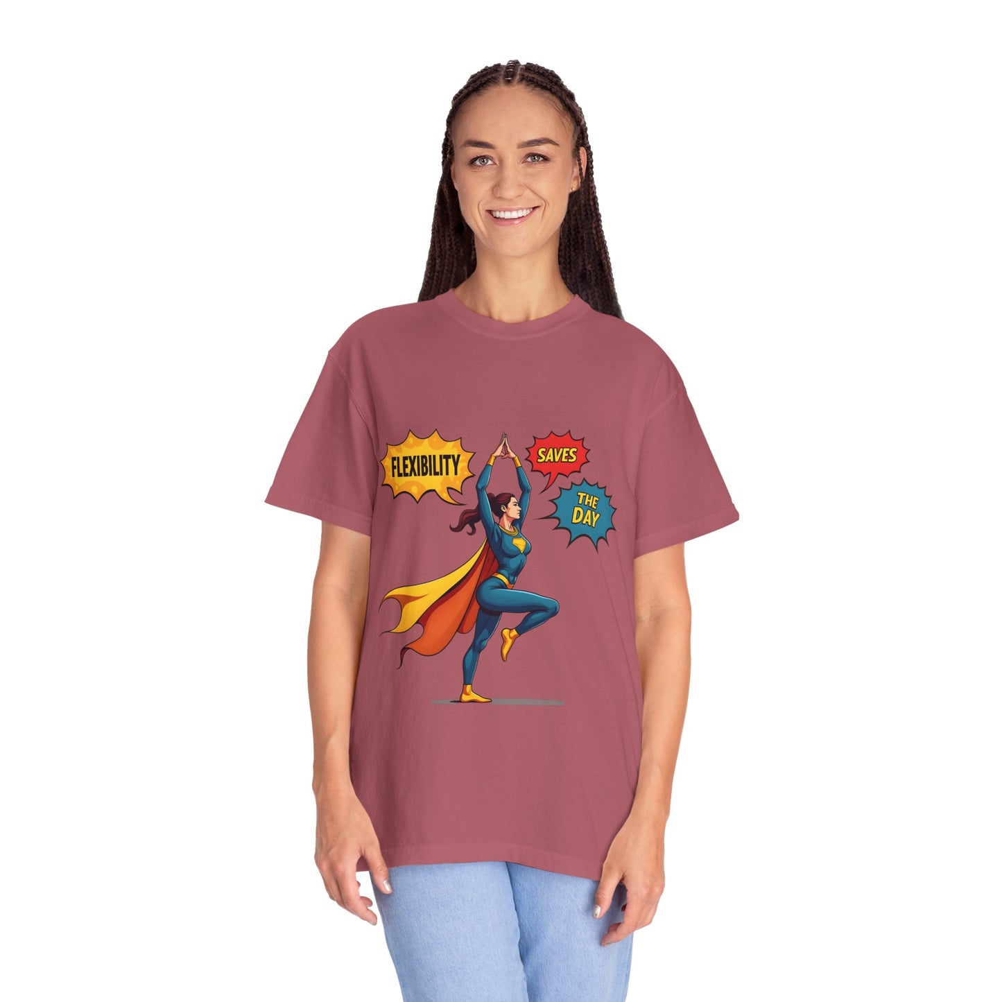 Flexibility Superhero T-Shirt | Unisex Garment-Dyed Tee for Fitness Lovers, Motivational Apparel, Gift for Athletes, Casual Wear, Gym Shirt