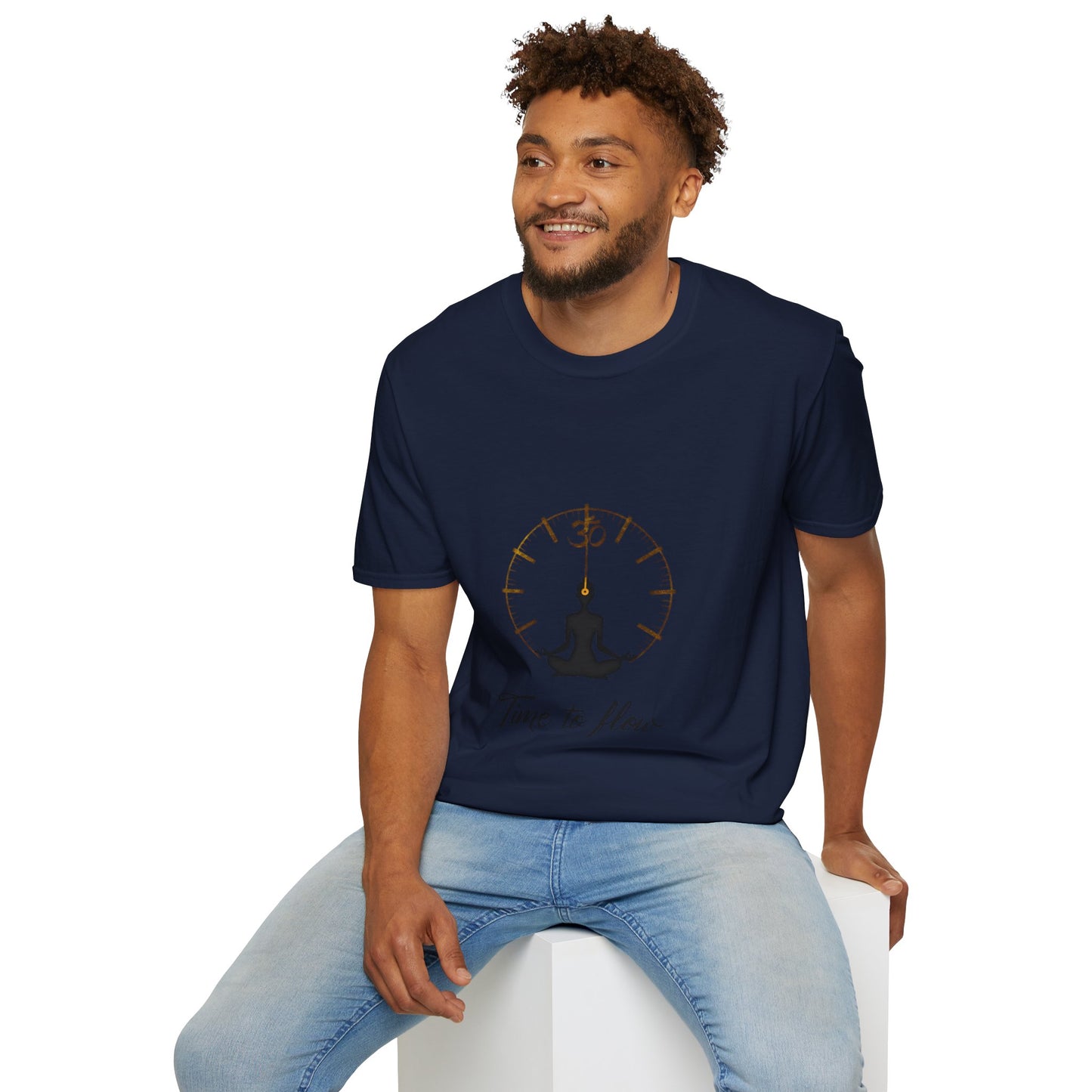 Meditation Graphic Tee - 'Time to Flow' Relaxed Unisex Shirt, Mindfulness Gift, Yoga Apparel, Spiritual Wear, Gift for Him/Her