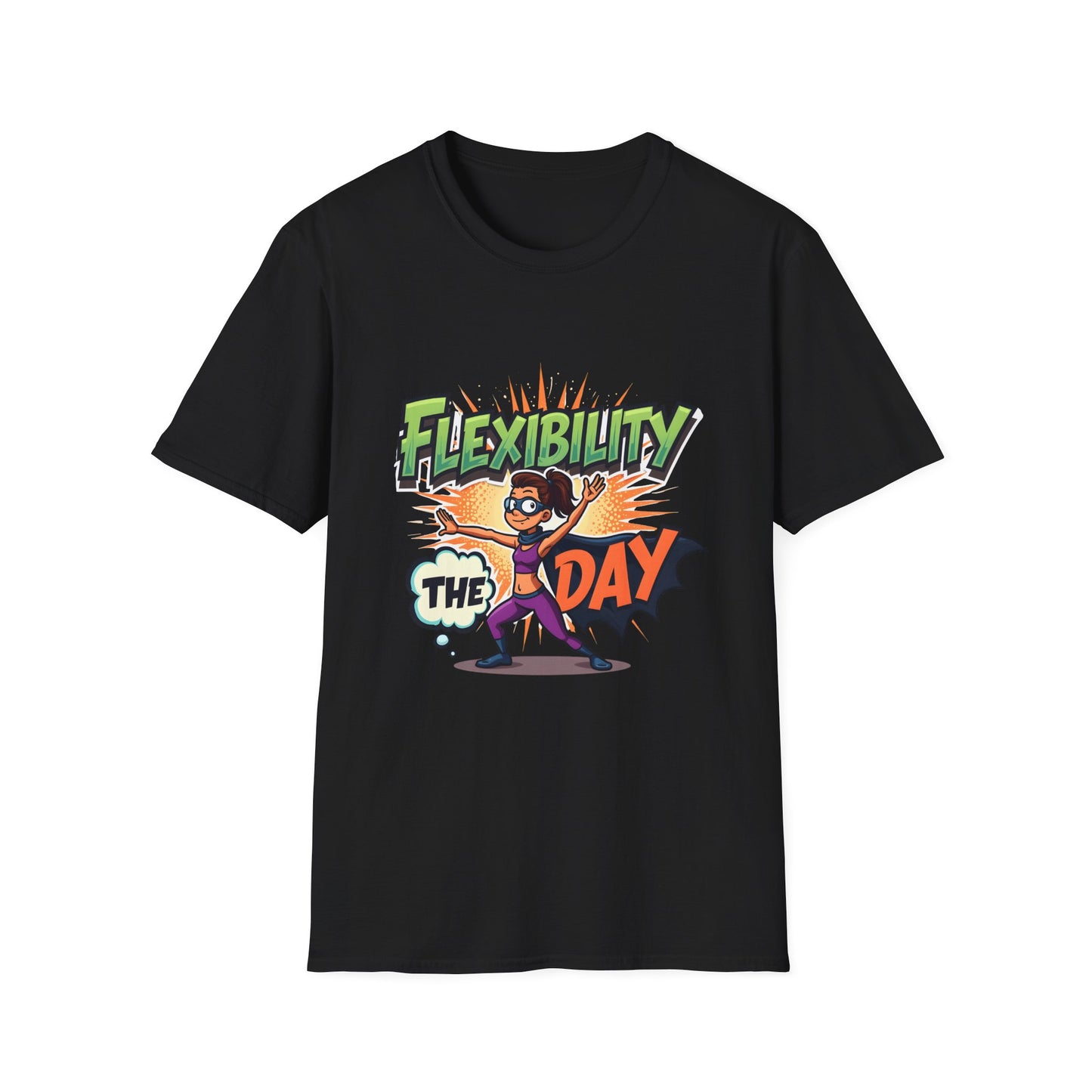 Flexibility Day Unisex T-Shirt, Fun Cartoon Tee, Gift for Fitness Enthusiasts, Motivational Wear, Casual Everyday Apparel