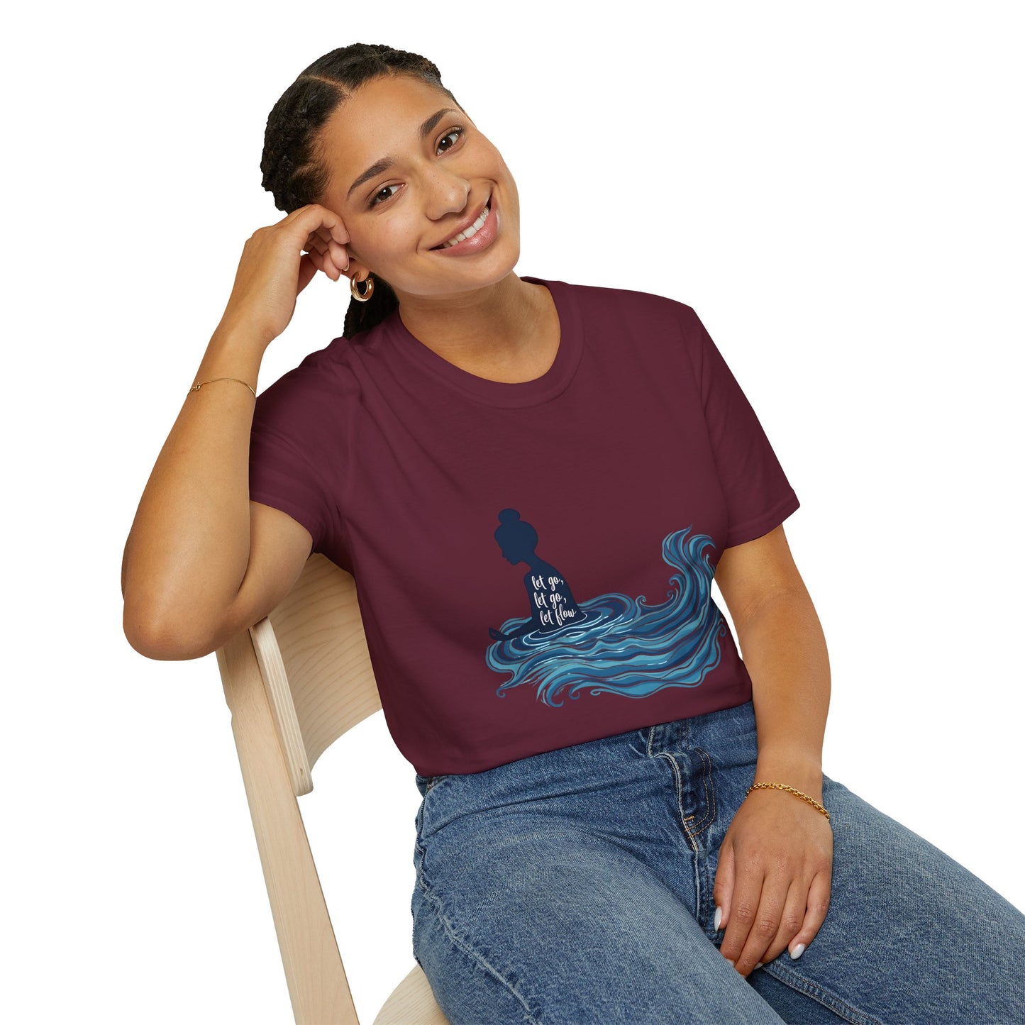 Buddha Wave Graphic T-Shirt | Unisex Softstyle Tee, Spiritual Gift, Meditation Shirt, Ocean Lover Apparel, Zen Clothing