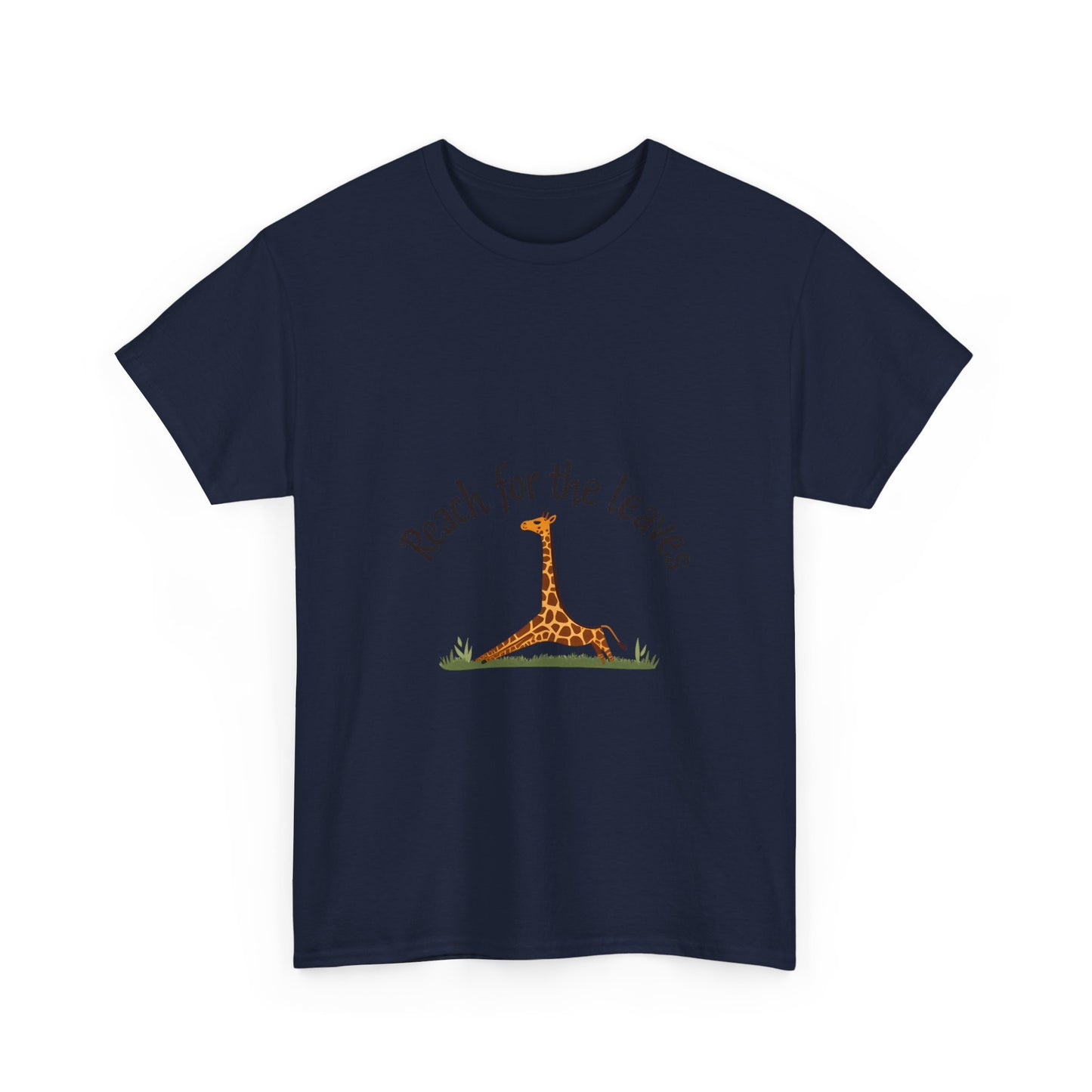 Adorable Giraffe Graphics Tee - Reach for the Leaves, Gift for Animal Lovers, Eco-Friendly Fashion, Kids & Adults, Casual Wear