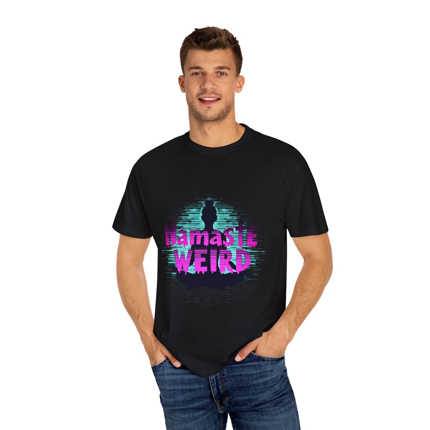 Namaste Weird T-Shirt - Unisex Garment-Dyed Tee for Yoga Lovers, Gift for Unique Friends, Mindfulness Apparel, Fun Meditation Shirt