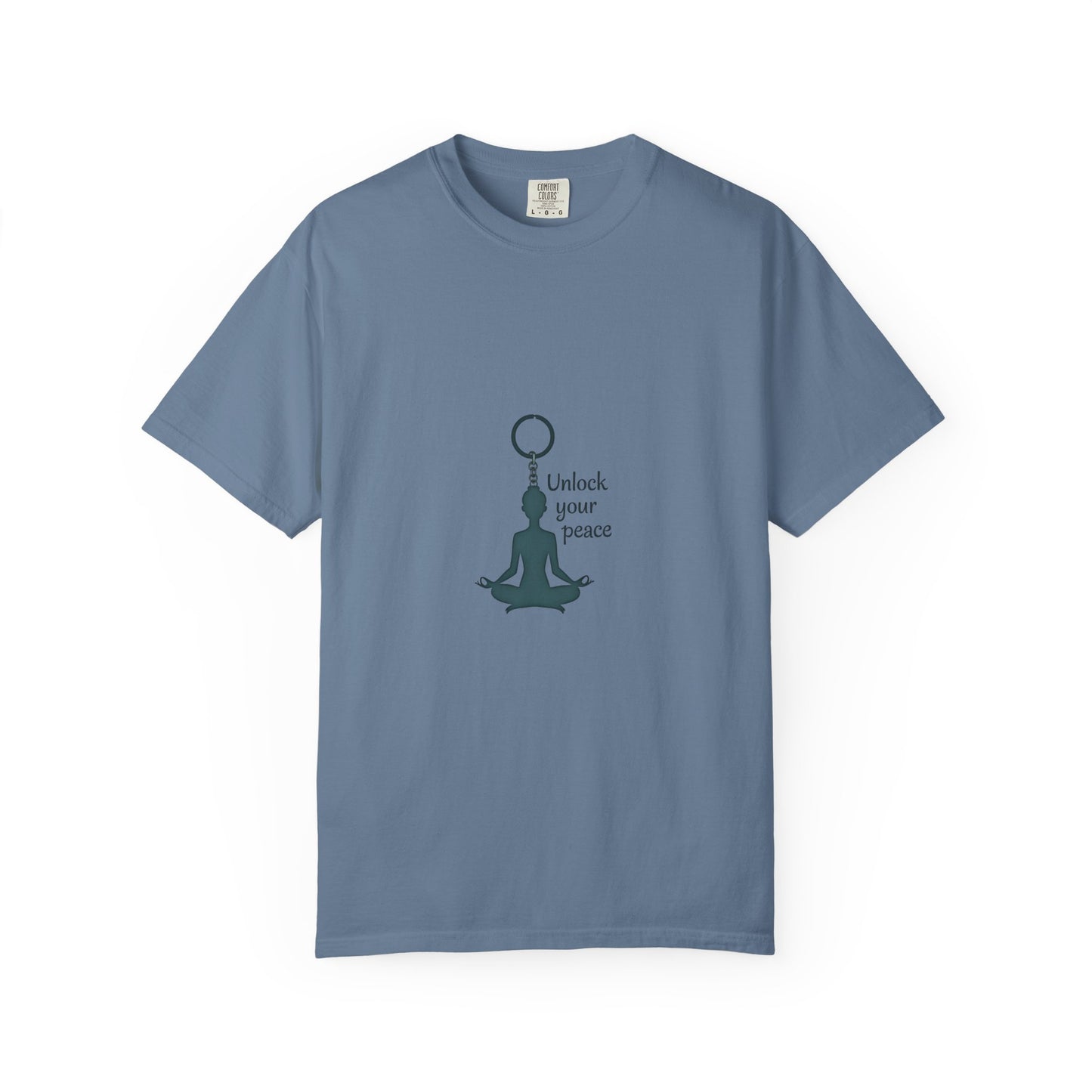 Unisex Garment-Dyed T-shirt: Unlock Your Peace, Mindfulness Tee, Yoga Shirt, Casual Wear, Gift for Yogis, Meditation Top