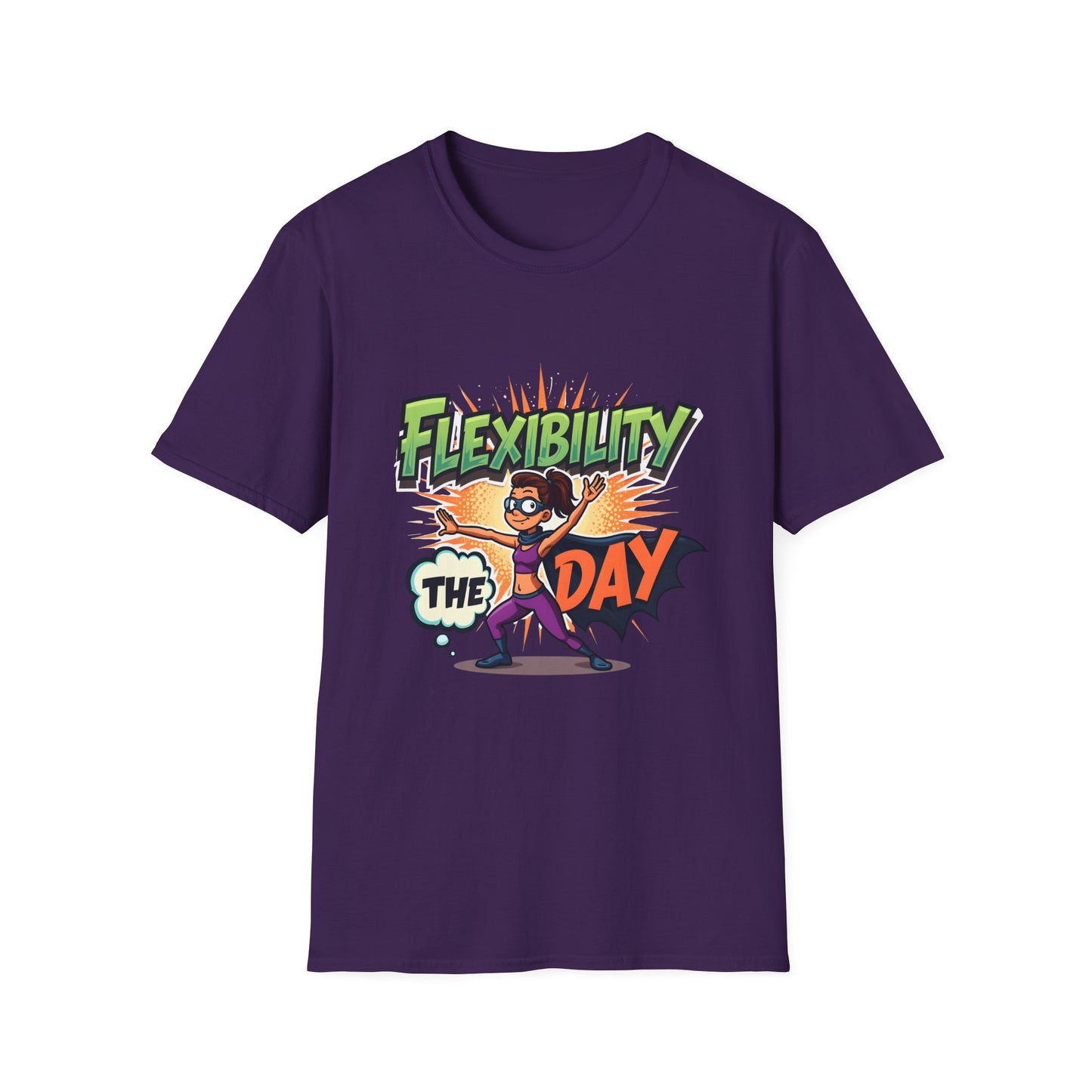 Flexibility Day Unisex T-Shirt, Fun Cartoon Tee, Gift for Fitness Enthusiasts, Motivational Wear, Casual Everyday Apparel