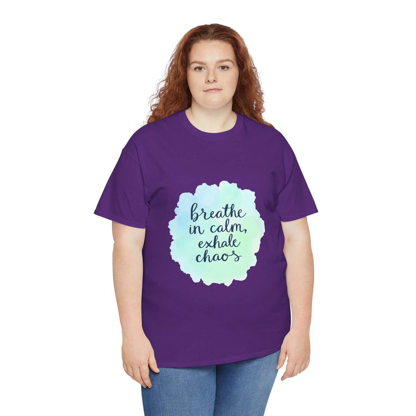 Breathe in Calm Unisex Heavy Cotton Tee, Relaxation Shirt, Stress Relief Wear, Mindfulness Gift, Everyday Comfort Tee