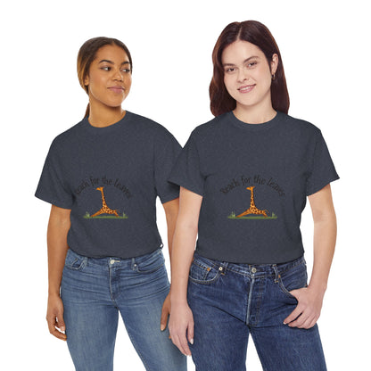 Adorable Giraffe Graphics Tee - Reach for the Leaves, Gift for Animal Lovers, Eco-Friendly Fashion, Kids & Adults, Casual Wear