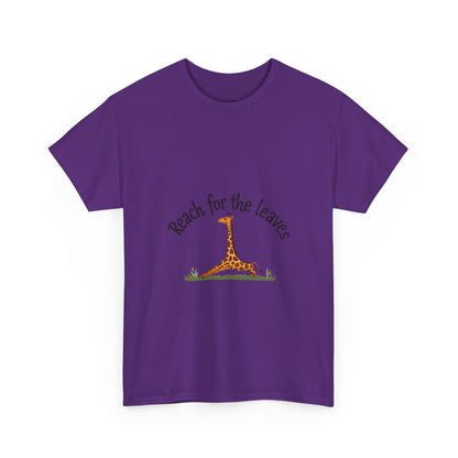 Adorable Giraffe Graphics Tee - Reach for the Leaves, Gift for Animal Lovers, Eco-Friendly Fashion, Kids & Adults, Casual Wear