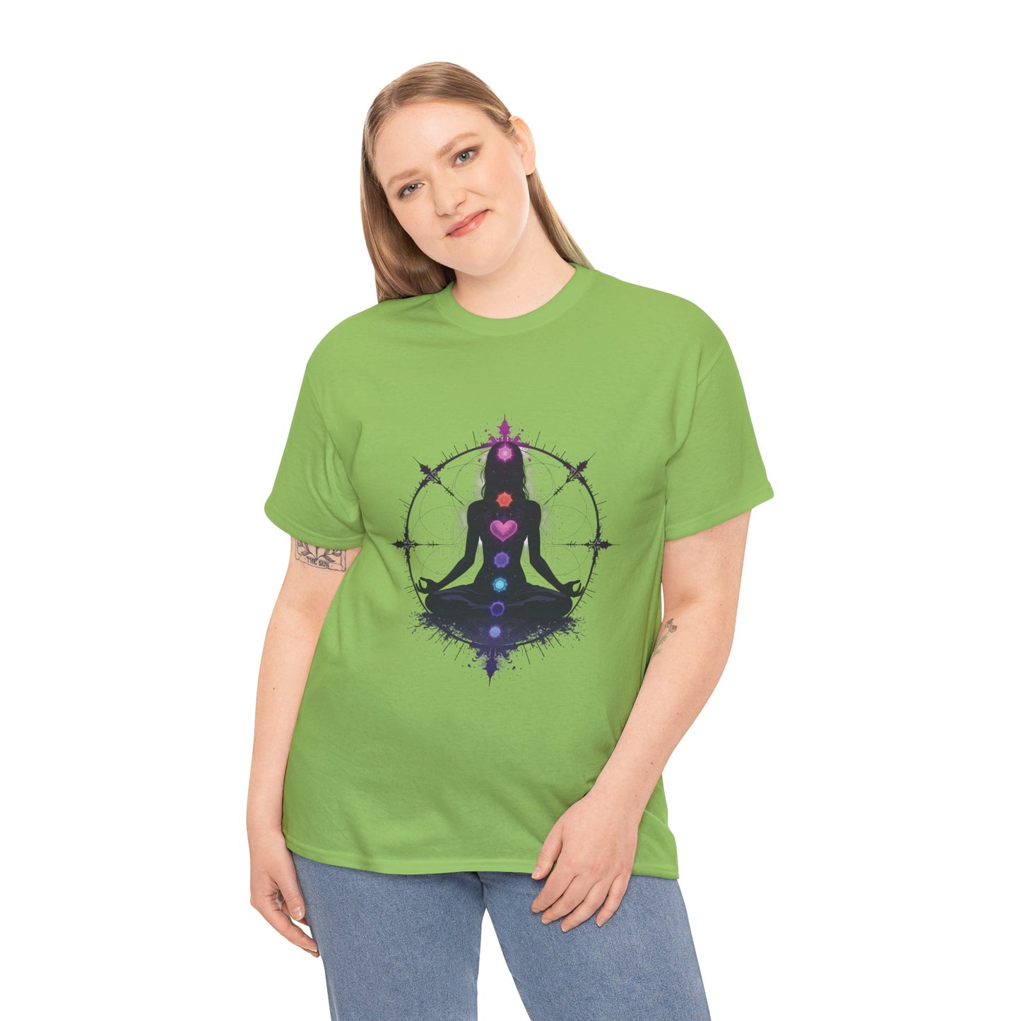 Chakra Meditation Unisex Heavy Cotton Tee - Spiritual Yoga Shirt