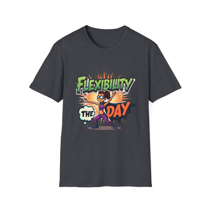Flexibility Day Unisex T-Shirt, Fun Cartoon Tee, Gift for Fitness Enthusiasts, Motivational Wear, Casual Everyday Apparel