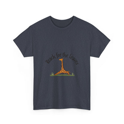 Adorable Giraffe Graphics Tee - Reach for the Leaves, Gift for Animal Lovers, Eco-Friendly Fashion, Kids & Adults, Casual Wear