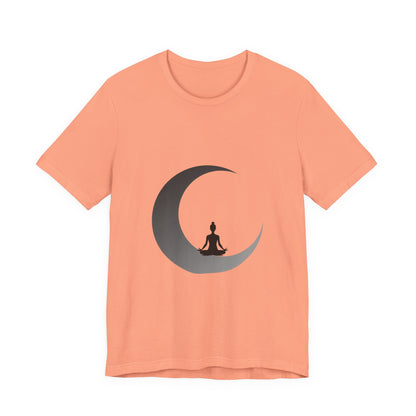 Meditation Moon Unisex Tee, Relaxation Shirt, Yoga Top, Mindfulness Wear, Spiritual Apparel, Gift for Meditation Lovers
