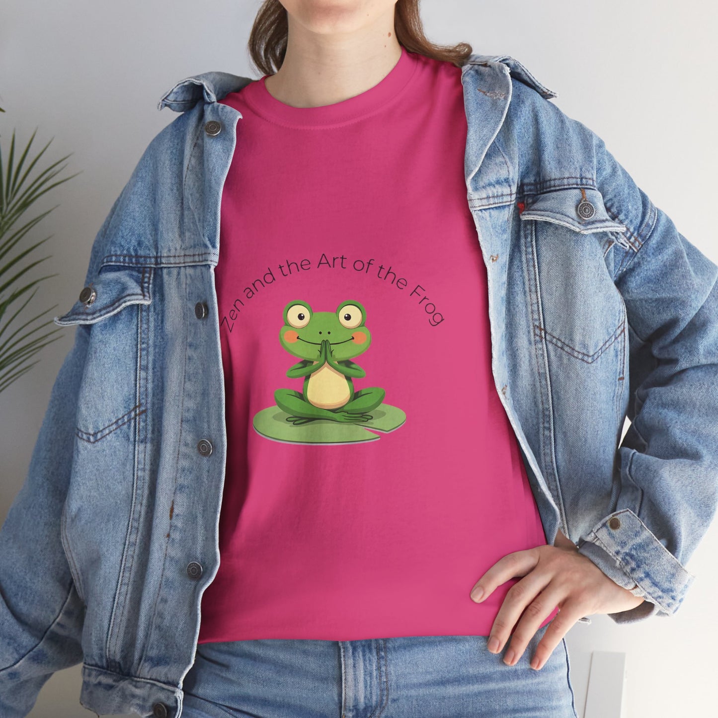 Zen Frog Unisex Heavy Cotton Tee - Relaxation & Positive Vibes