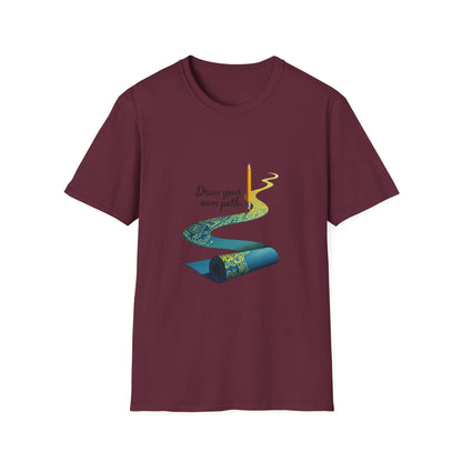 Inspirational T-Shirt, Draw Your Own Path Apparel, Softstyle Tee for Creatives, Motivational Gift, Unisex Fashion