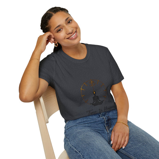 Meditation Graphic Tee - 'Time to Flow' Relaxed Unisex Shirt, Mindfulness Gift, Yoga Apparel, Spiritual Wear, Gift for Him/Her