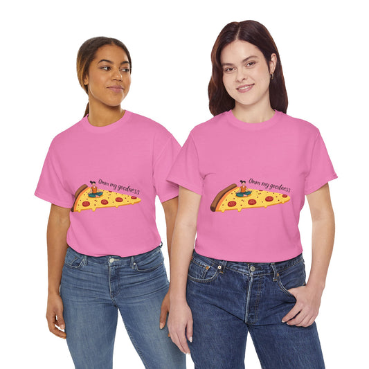 Funny Pizza Lover Unisex Heavy Cotton Tee - 'Oh My Goodness' Design