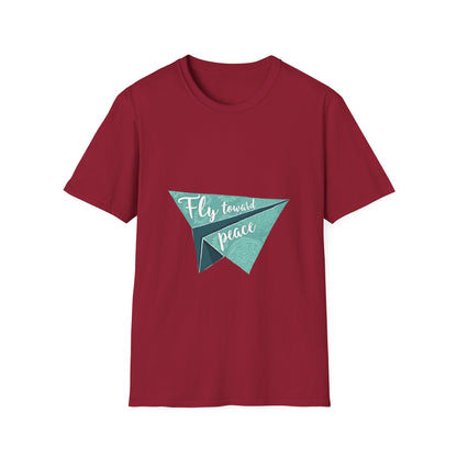 Peaceful Paper Airplane T-Shirt, Inspirational Tee, Unisex Shirt, Gift for Dreamers, Casual Wear, Encouragement Apparel