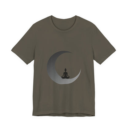 Meditation Moon Unisex Tee, Relaxation Shirt, Yoga Top, Mindfulness Wear, Spiritual Apparel, Gift for Meditation Lovers