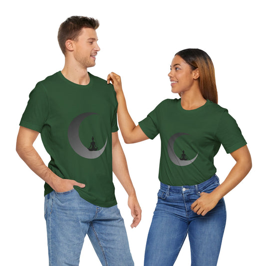Meditation Moon Unisex Tee, Relaxation Shirt, Yoga Top, Mindfulness Wear, Spiritual Apparel, Gift for Meditation Lovers
