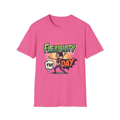 Flexibility Day Unisex T-Shirt, Fun Cartoon Tee, Gift for Fitness Enthusiasts, Motivational Wear, Casual Everyday Apparel