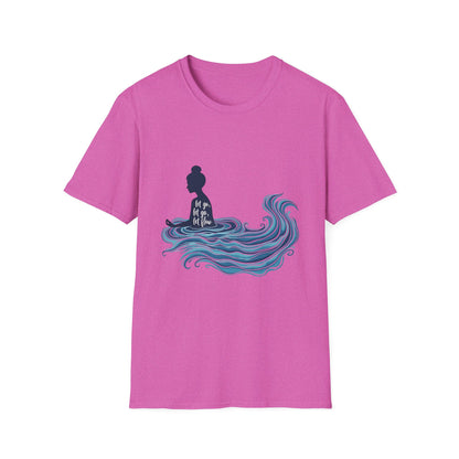 Buddha Wave Graphic T-Shirt | Unisex Softstyle Tee, Spiritual Gift, Meditation Shirt, Ocean Lover Apparel, Zen Clothing