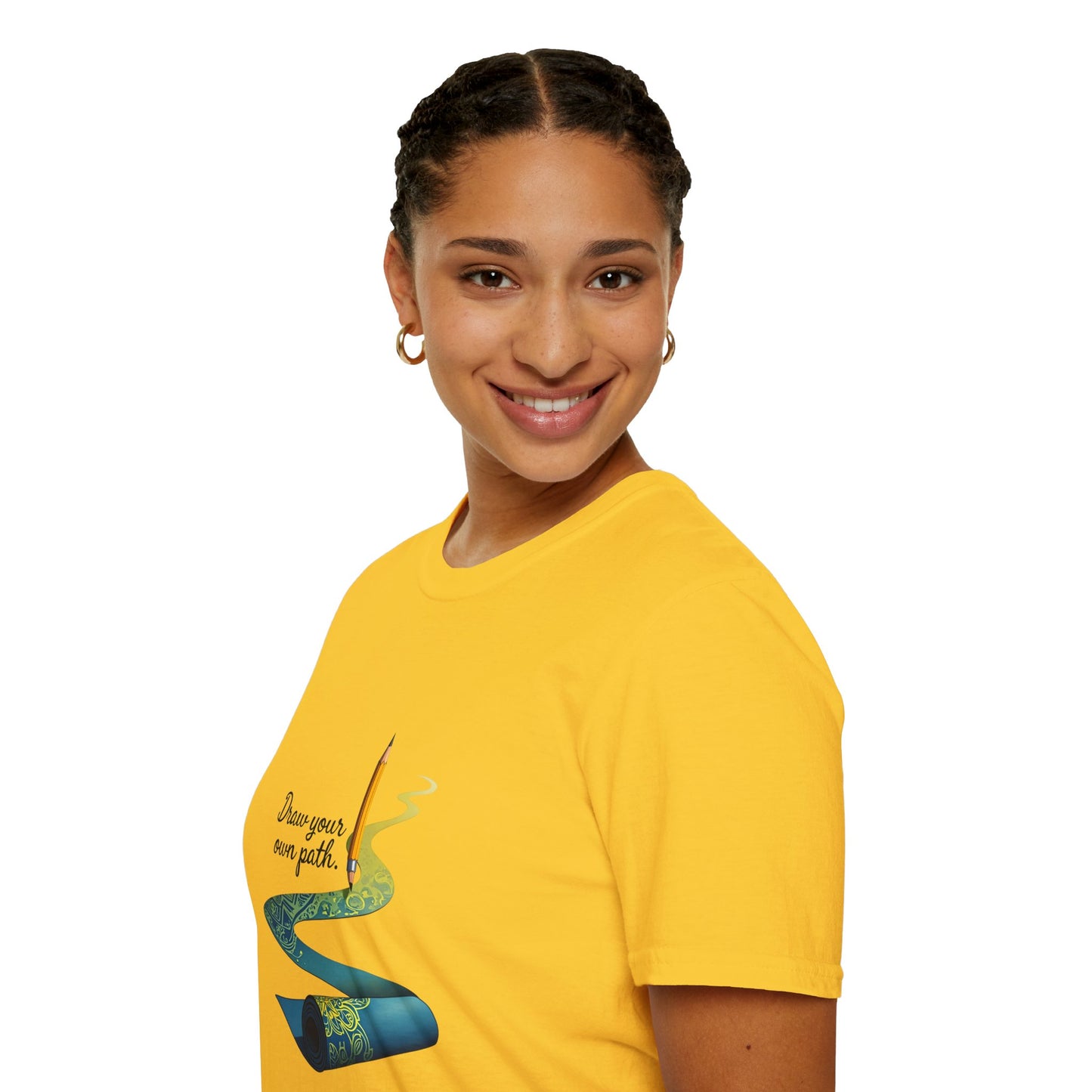 Inspirational T-Shirt, Draw Your Own Path Apparel, Softstyle Tee for Creatives, Motivational Gift, Unisex Fashion