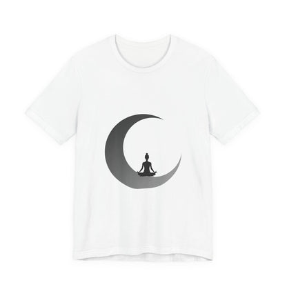 Meditation Moon Unisex Tee, Relaxation Shirt, Yoga Top, Mindfulness Wear, Spiritual Apparel, Gift for Meditation Lovers