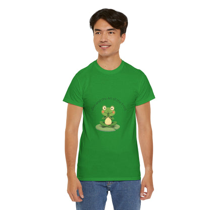 Zen Frog Unisex Heavy Cotton Tee - Relaxation & Positive Vibes