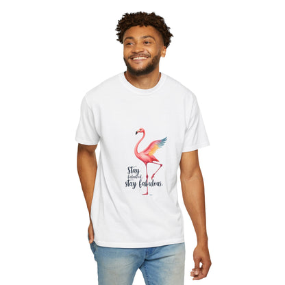 Flamingo Graphic T-Shirt, Stay Fabulous Tee, Summer Casual Wear, Gift for Her, Trendy Vacation Shirt, Cute Beach Outfit
