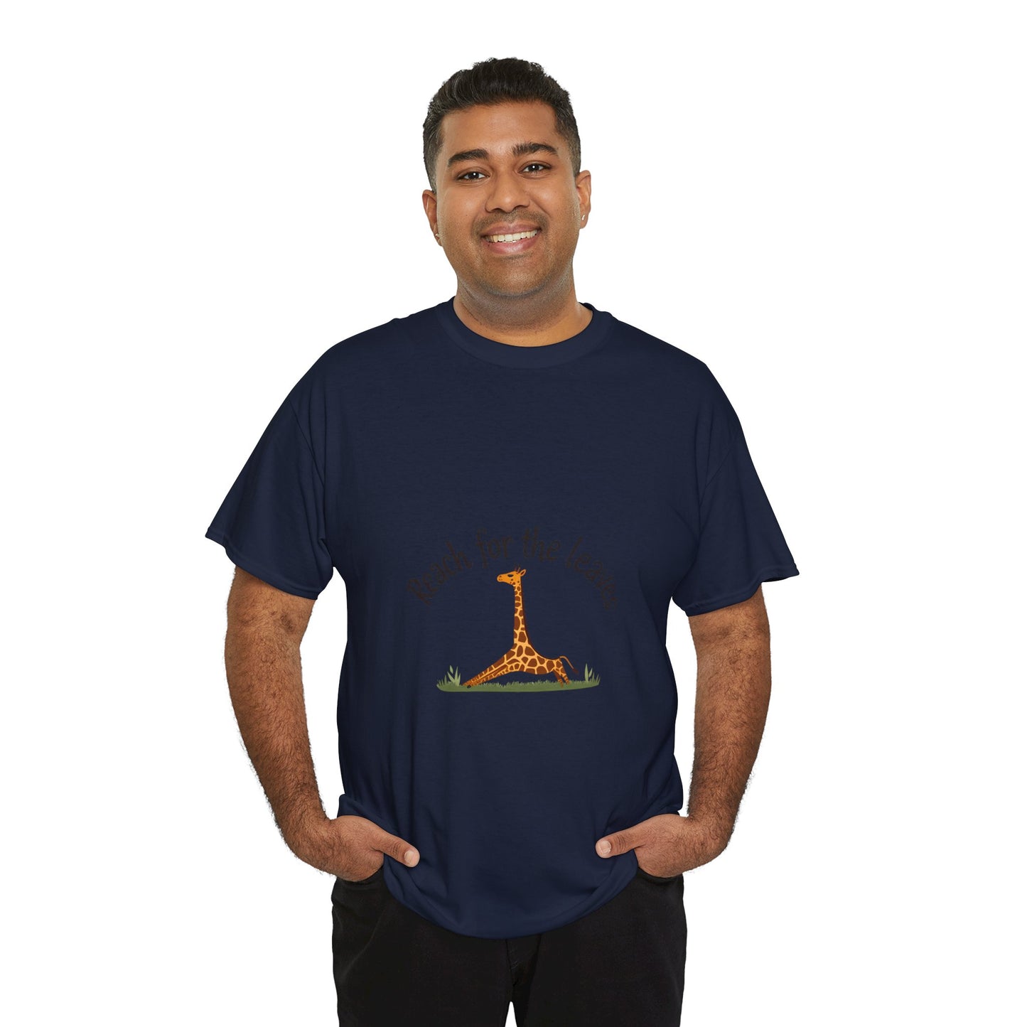 Adorable Giraffe Graphics Tee - Reach for the Leaves, Gift for Animal Lovers, Eco-Friendly Fashion, Kids & Adults, Casual Wear