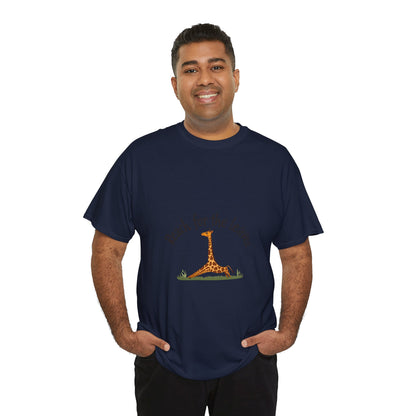 Adorable Giraffe Graphics Tee - Reach for the Leaves, Gift for Animal Lovers, Eco-Friendly Fashion, Kids & Adults, Casual Wear