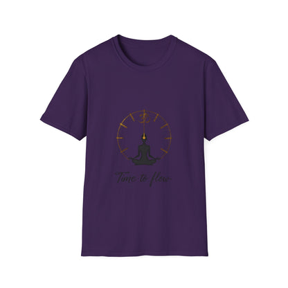 Meditation Graphic Tee - 'Time to Flow' Relaxed Unisex Shirt, Mindfulness Gift, Yoga Apparel, Spiritual Wear, Gift for Him/Her