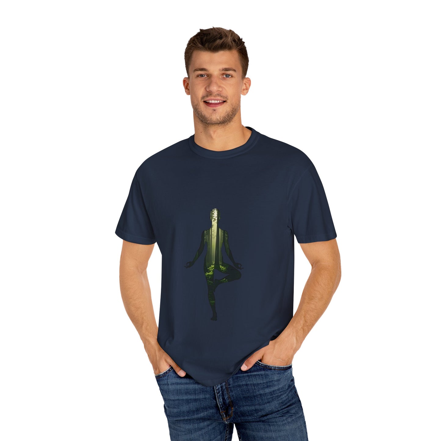 Unisex Yoga Meditation T-Shirt, Relaxed Fit Tee, Mindfulness Apparel, Gift for Yogis, Spiritual Fashion, Wellness Clothing