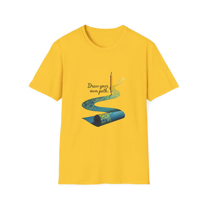 Inspirational T-Shirt, Draw Your Own Path Apparel, Softstyle Tee for Creatives, Motivational Gift, Unisex Fashion