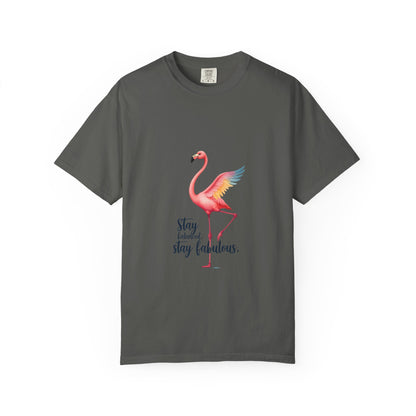 Flamingo Graphic T-Shirt, Stay Fabulous Tee, Summer Casual Wear, Gift for Her, Trendy Vacation Shirt, Cute Beach Outfit