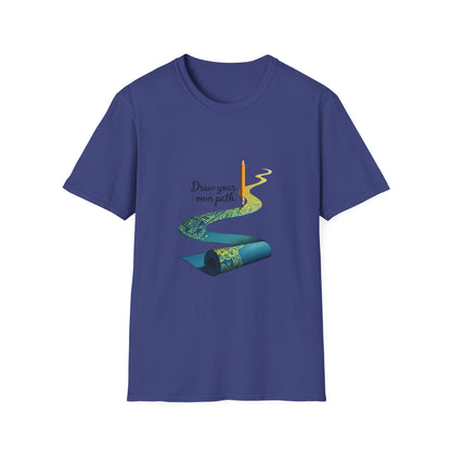 Inspirational T-Shirt, Draw Your Own Path Apparel, Softstyle Tee for Creatives, Motivational Gift, Unisex Fashion