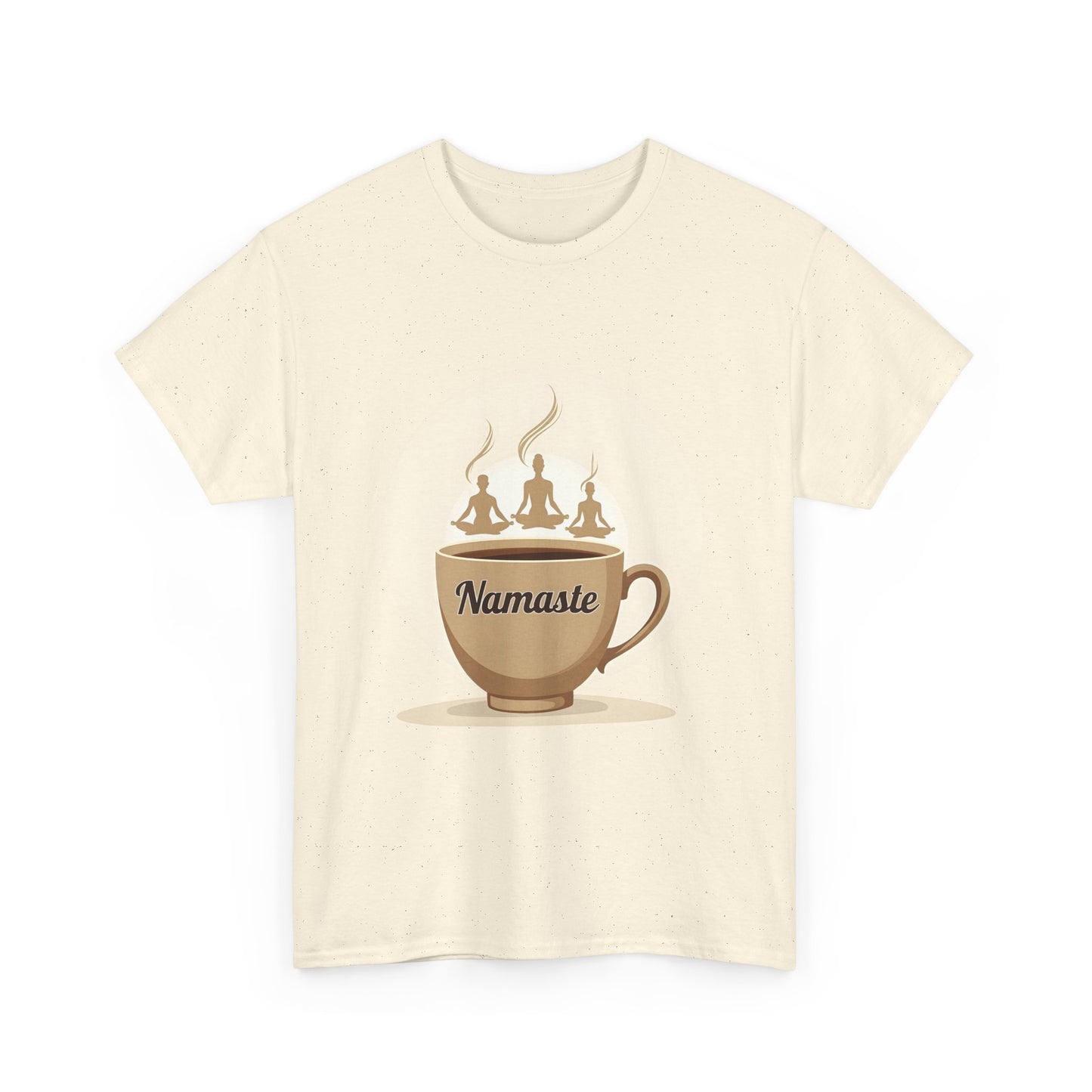 Namaste Coffee Unisex Heavy Cotton Tee - Relaxed Fit, Mindfulness Apparel