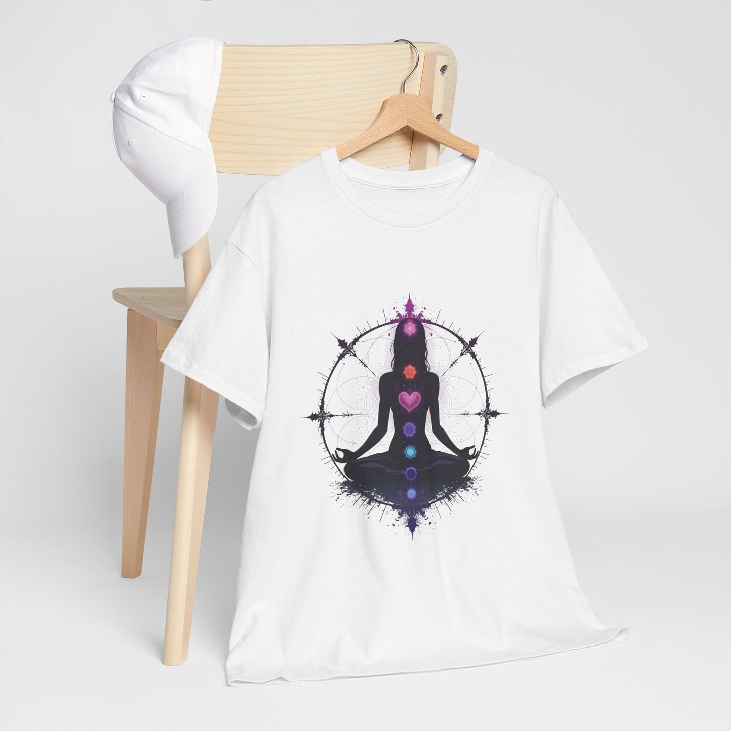 Chakra Meditation Unisex Heavy Cotton Tee - Spiritual Yoga Shirt