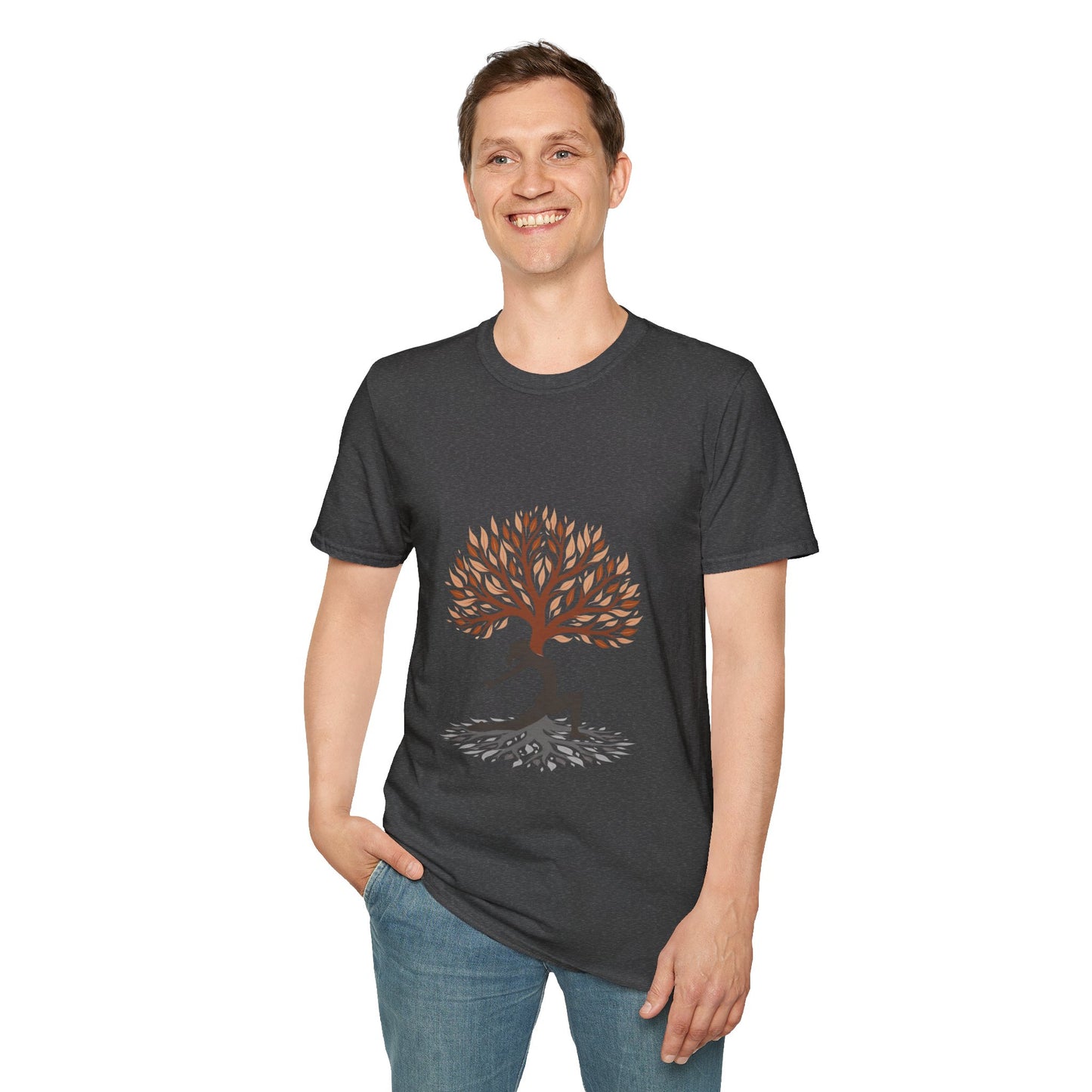 Yoga Tree Unisex Softstyle T-Shirt - Relaxing Nature Design